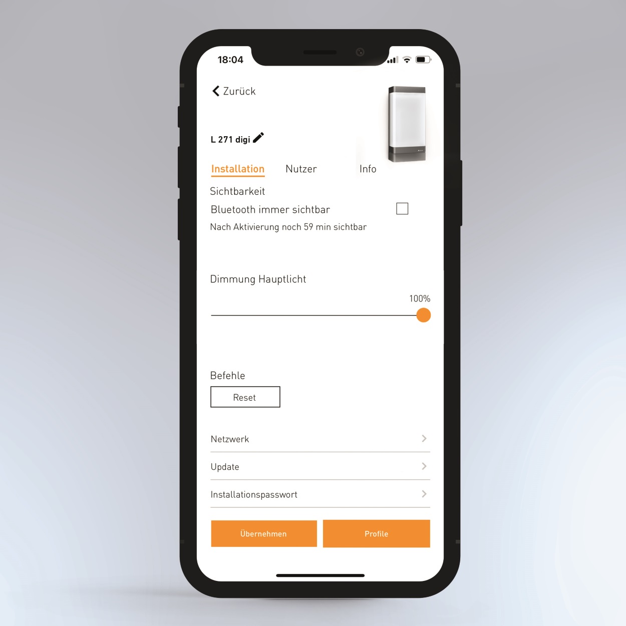 Utilisable via l'application